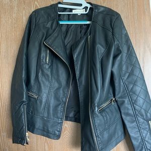Black faux leather jacket